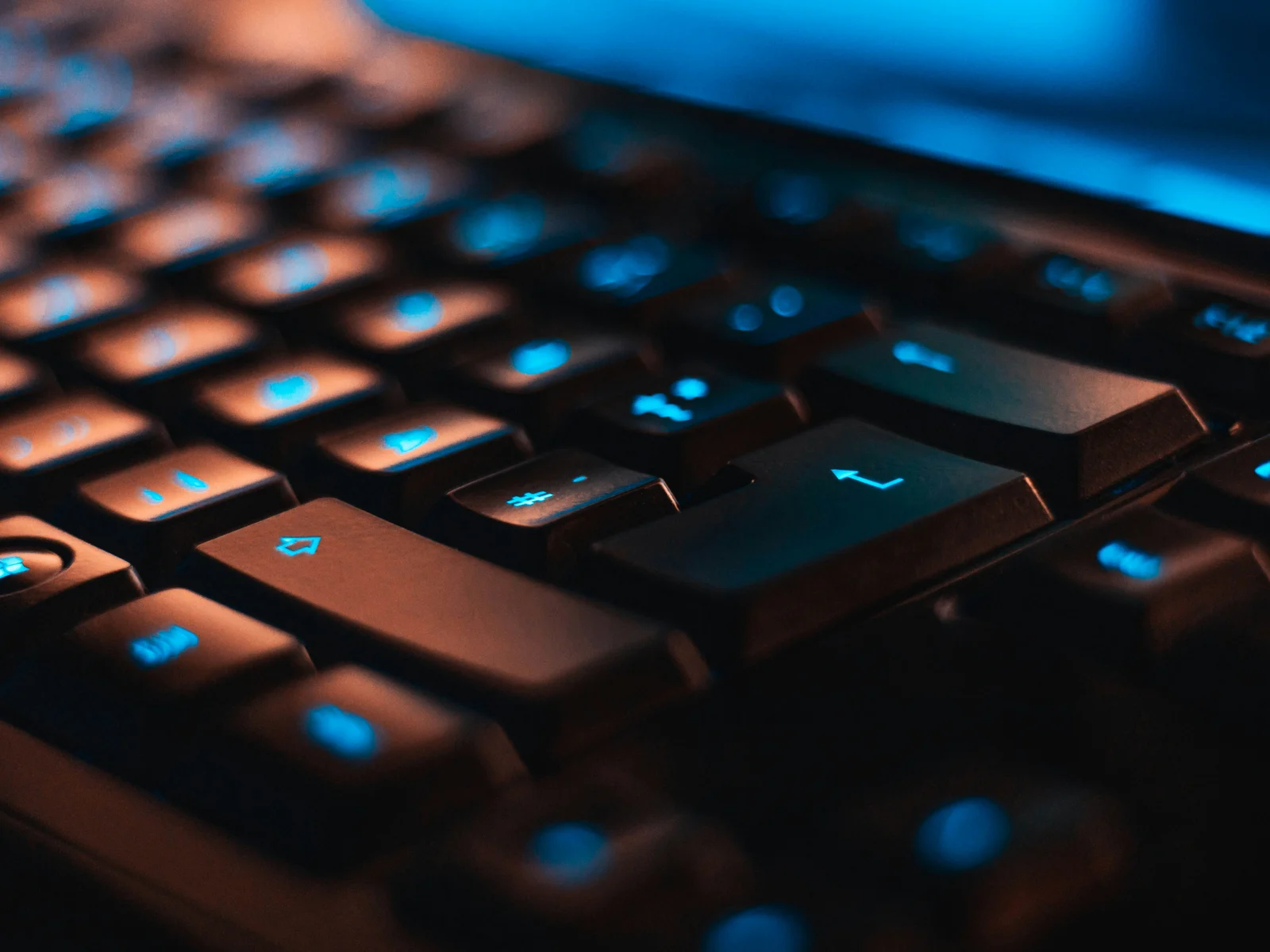 Detailed view of a desktop computer keyboard